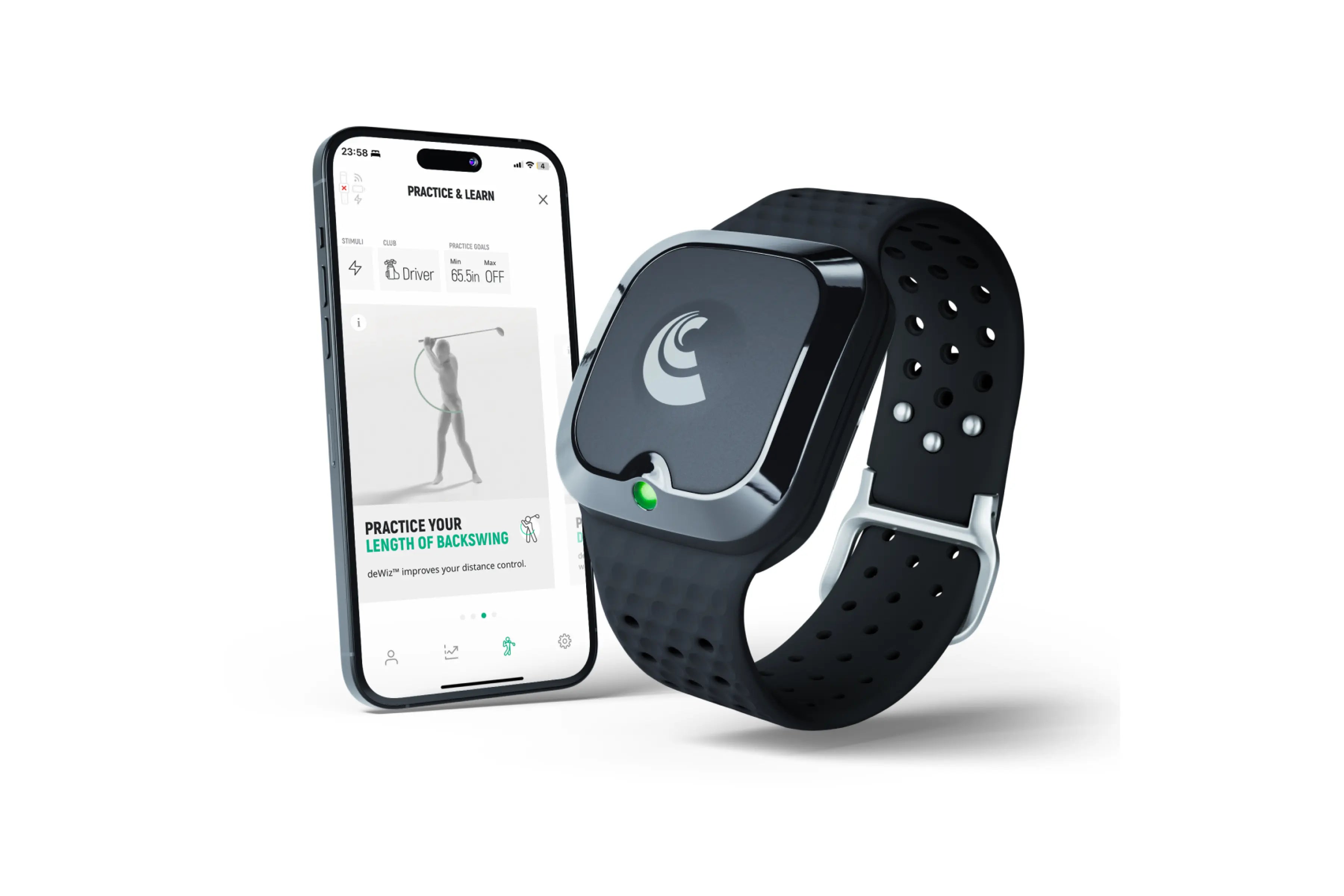 Shop deWiz On the wrist AI Swing Analyzer Coach One Size deWiz Golf